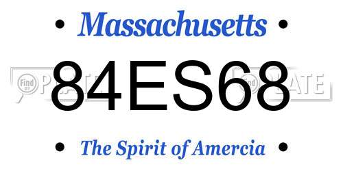 84ES68 Massachusetts License Plate