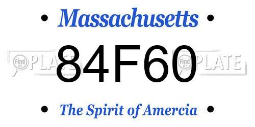 84F60 Massachusetts License Plate