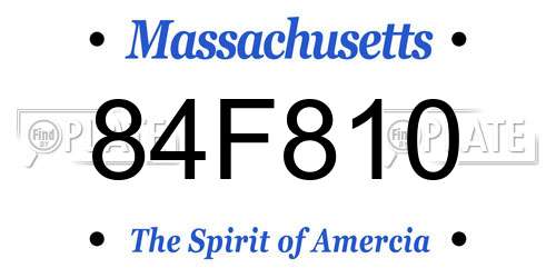 84F810 Massachusetts License Plate