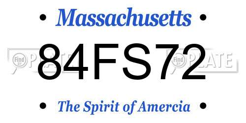 84FS72 Massachusetts License Plate