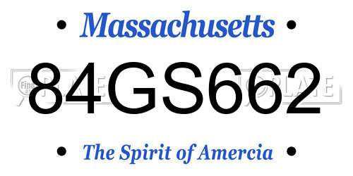 84GS662 Massachusetts License Plate