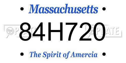 84H720 Massachusetts License Plate