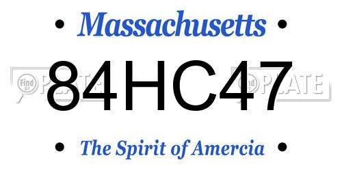 84HC47 Massachusetts License Plate