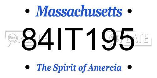84IT195 Massachusetts License Plate