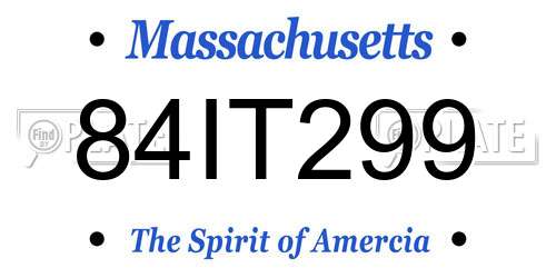 84IT299 Massachusetts License Plate