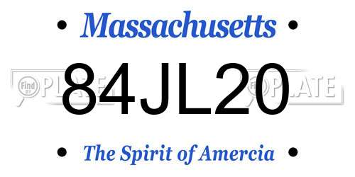 84JL20 Massachusetts License Plate