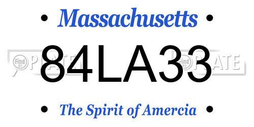 84LA33 Massachusetts License Plate