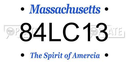 84LC13 Massachusetts License Plate