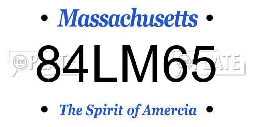 84LM65 Massachusetts License Plate