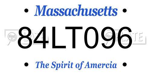 84LT096 Massachusetts License Plate