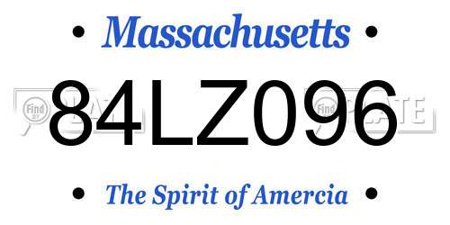 84LZ096 Massachusetts License Plate