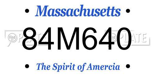 84M640 Massachusetts License Plate