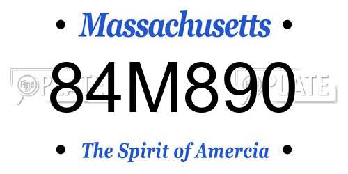 84M890 Massachusetts License Plate