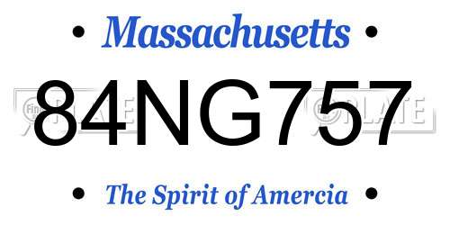 84NG757 Massachusetts License Plate