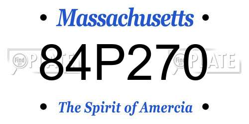 84P270 Massachusetts License Plate