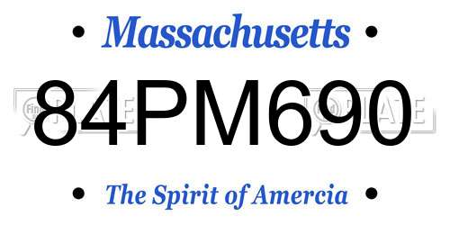 84PM690 Massachusetts License Plate