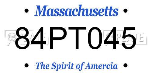 84PT045 Massachusetts License Plate