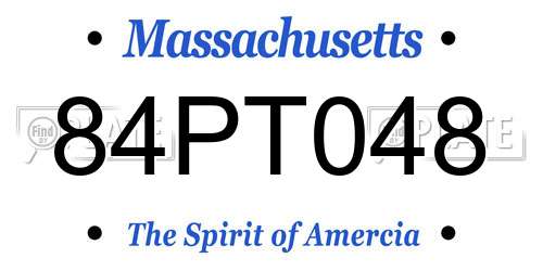 84PT048 Massachusetts License Plate
