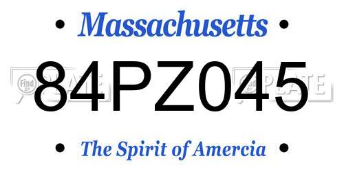 84PZ045 Massachusetts License Plate