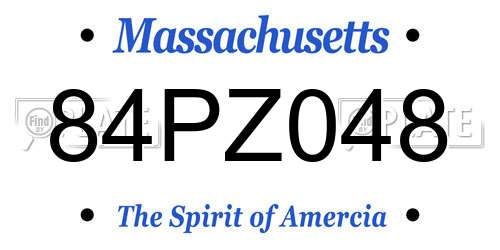 84PZ048 Massachusetts License Plate