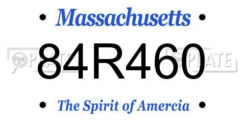 84R460 Massachusetts License Plate