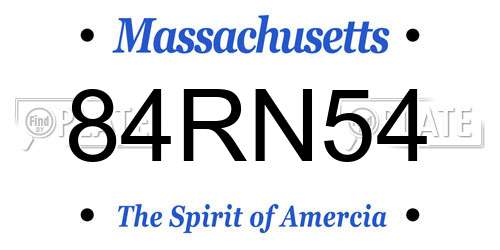 84RN54 Massachusetts License Plate