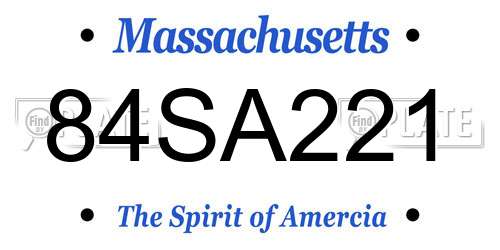 84SA221 Massachusetts License Plate