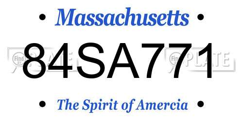84SA771 Massachusetts License Plate
