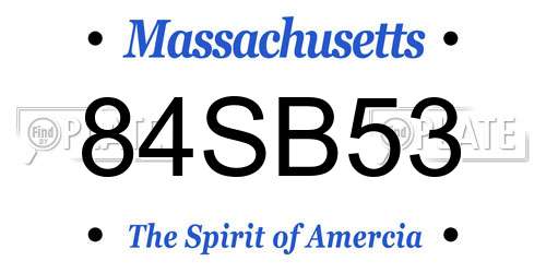 84SB53 Massachusetts License Plate