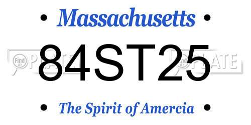 84ST25 Massachusetts License Plate