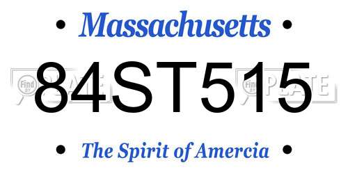 84ST515 Massachusetts License Plate