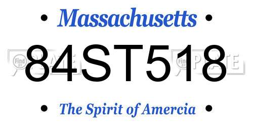 84ST518 Massachusetts License Plate