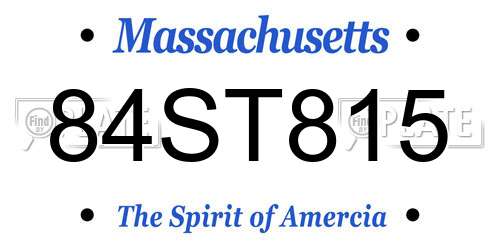 84ST815 Massachusetts License Plate