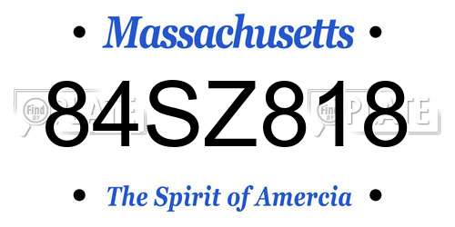 84SZ818 Massachusetts License Plate