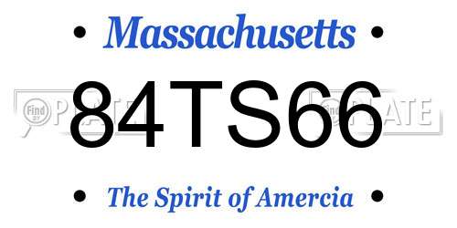 84TS66 Massachusetts License Plate