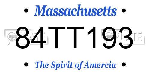 84TT193 Massachusetts License Plate