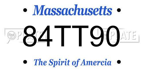 84TT90 Massachusetts License Plate