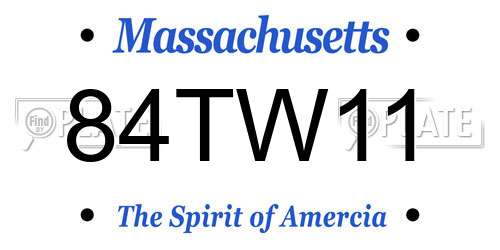 84TW11 Massachusetts License Plate