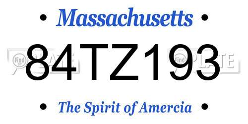 84TZ193 Massachusetts License Plate