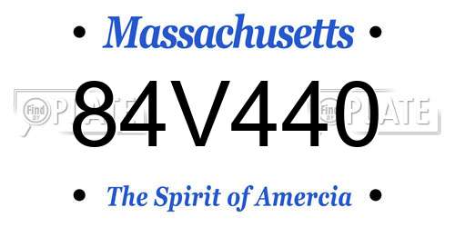 84V440 Massachusetts License Plate