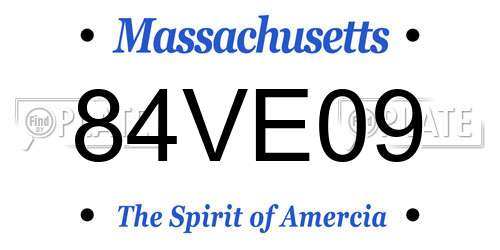 84VE09 Massachusetts License Plate