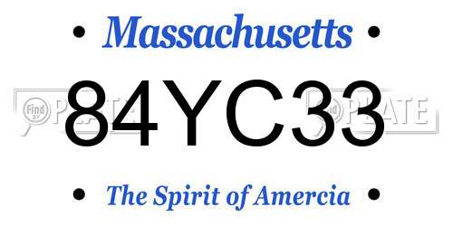 84YC33 Massachusetts License Plate