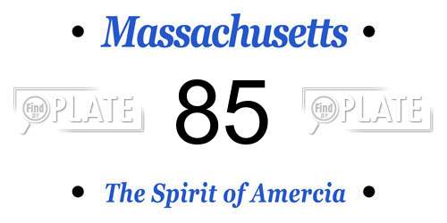 85 Massachusetts License Plate