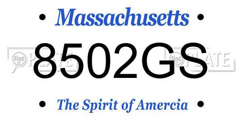 8502GS Massachusetts License Plate