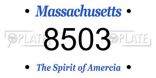 8503 Massachusetts License Plate
