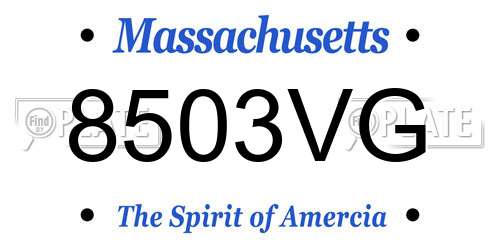 8503VG Massachusetts License Plate