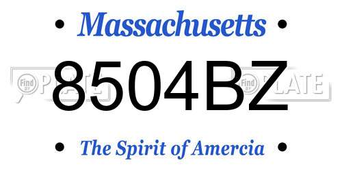8504BZ Massachusetts License Plate
