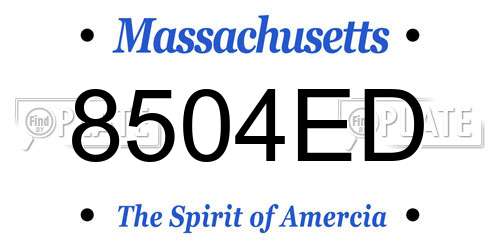 8504ED Massachusetts License Plate