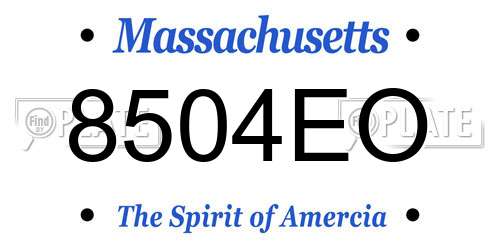 8504EO Massachusetts License Plate