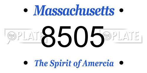 8505 Massachusetts License Plate
